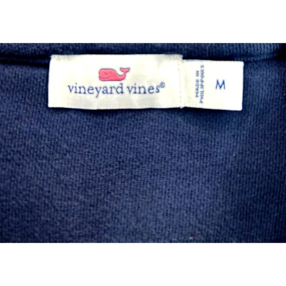 Vineyard Vines Mens Navy Cotton Quarter-Zip Jacket Medium - Picture 4 of 6